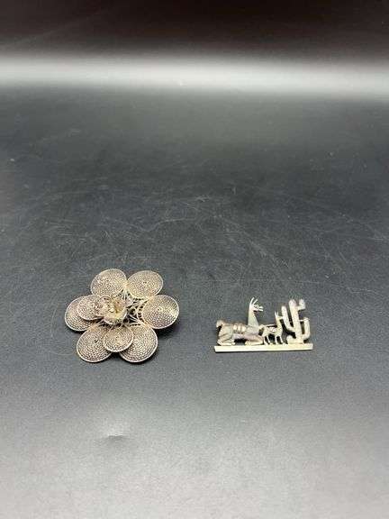TWO VINTAGE STERLING SILVER BROOCHES image