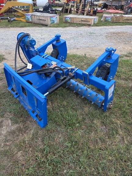 L4- Blue Harley Rake For Skid Steer image
