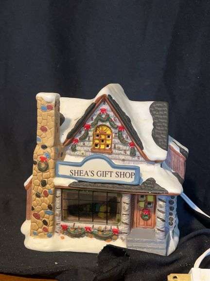 Shea's Gift Shop Christmas Village House with Light Cord image