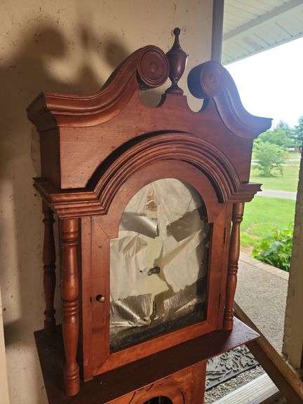 Wooden Grandfather Clock with Weights image