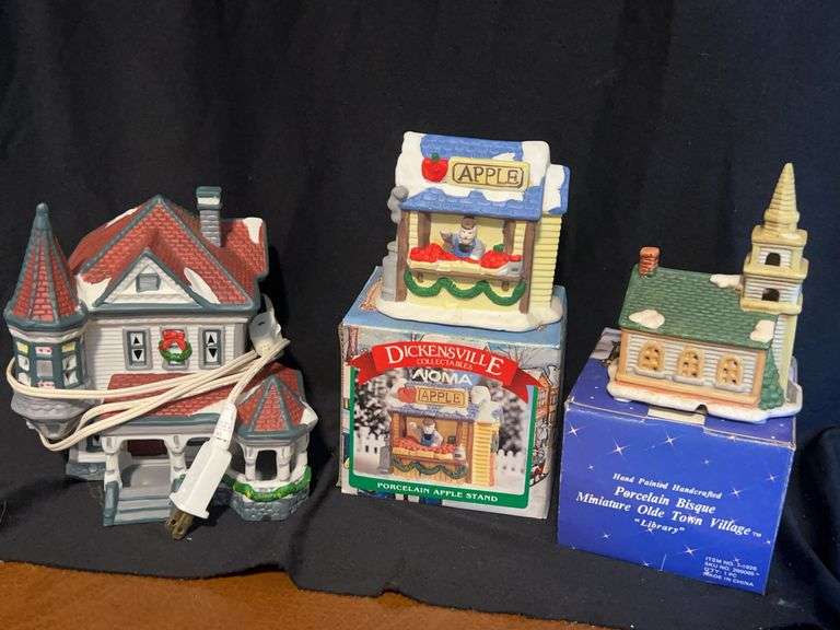Dickensville Miniature Porcelain Village - Set of 3 image