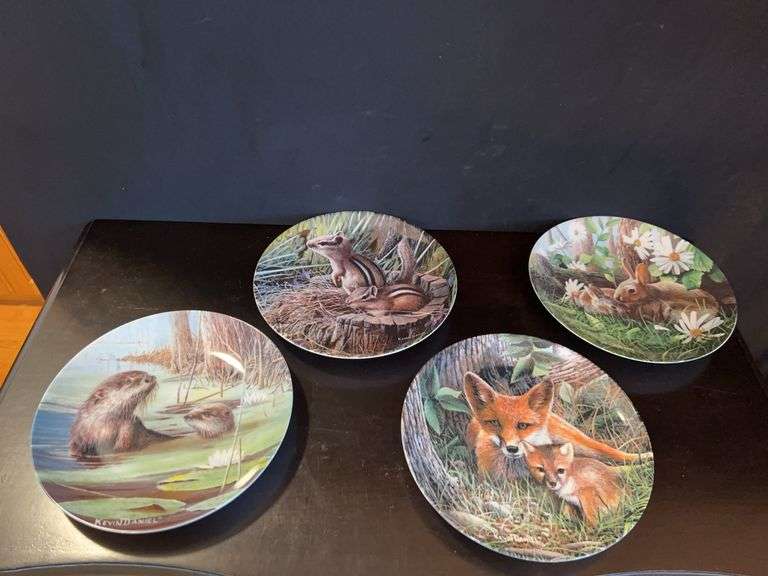 Four Kevin Daniel Knowles Fine China Plates - Friends of the Forest Collection image