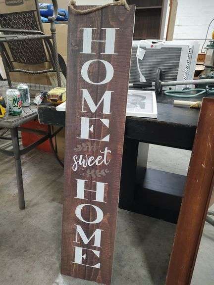 HOME SWEET HOME - HELLO SPRING - DOUBLE SIDED 48 INCH WOOD SIGN image