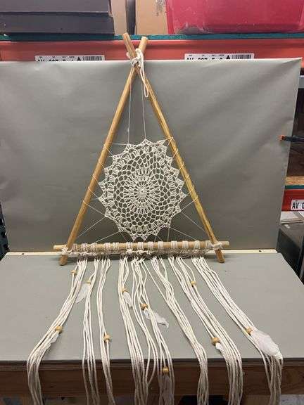 Boho Triangle Dream Catcher Wall Decor image