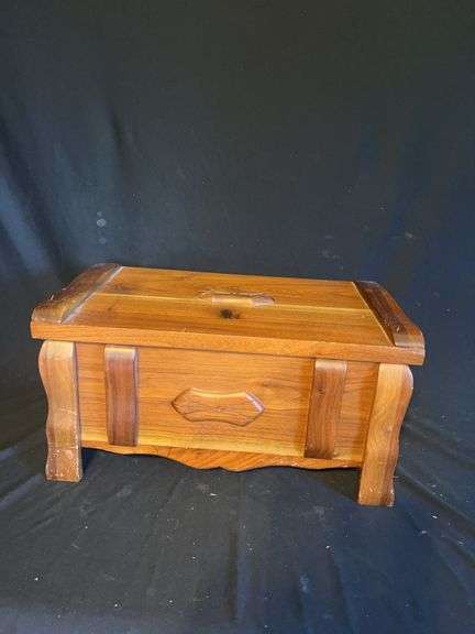 Wooden Storage Chest with Hinged Lid image
