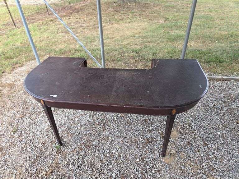 Mahogany Veneer Desk with Inlaid Detail image
