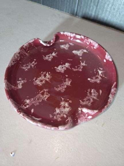 Red Glazed Spoon Rest with PB Marking image