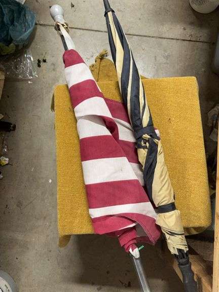 AMERICAN FLAG AND LARGE UMBRELLA image