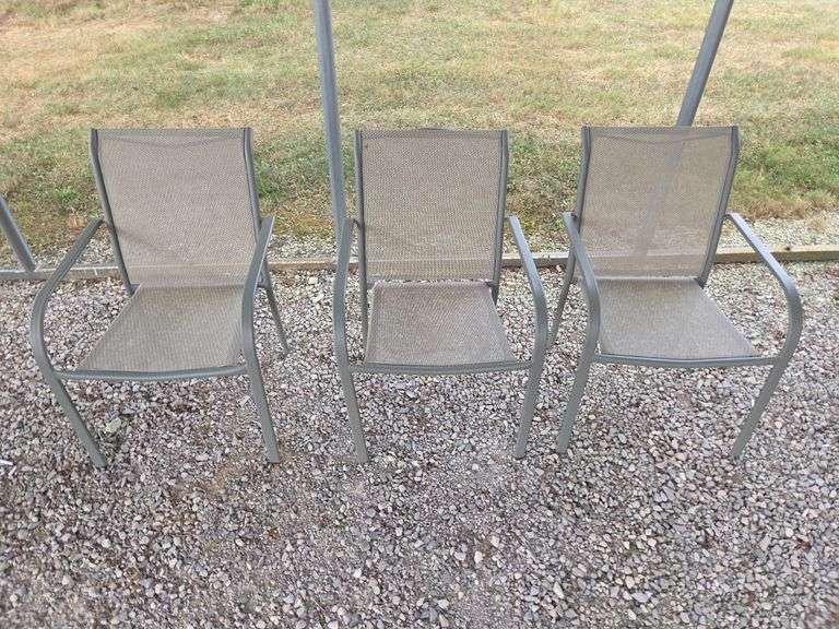 Set of 3 Mesh Patio Chairs image