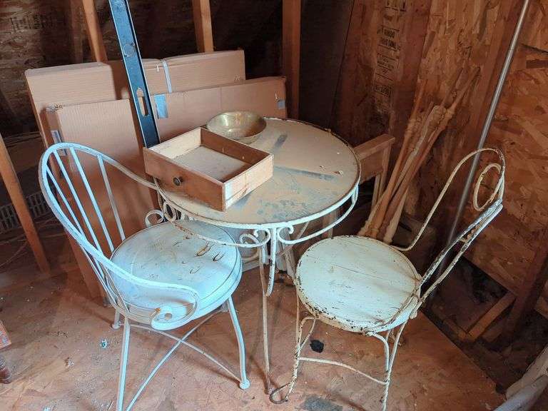 Wrought Iron Patio Table and Chairs with Accessories image