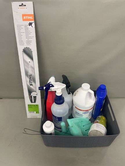Stihl Chainsaw Bar, Cleaning Supplies, and Grinch Cups image
