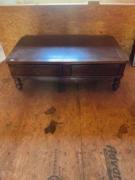 Dark Wood Coffee Table with Drawers image