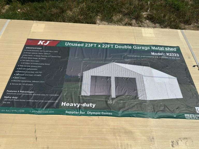 L7- 23Ft X 22Ft Double Garage Metal Shed K2223 image