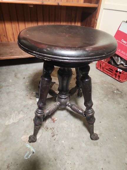 Round Top Piano Stool with Claw Feet image