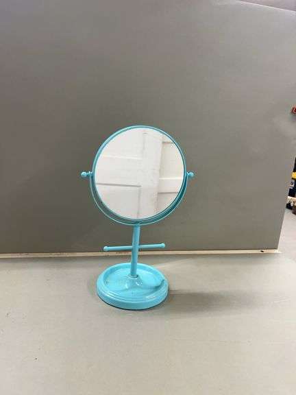 Light Blue Vanity Mirror with Jewelry Holder image