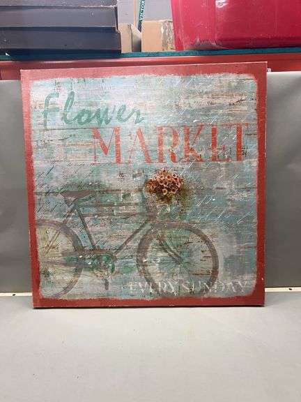 Flower Market Bike Decorative Wall Art image