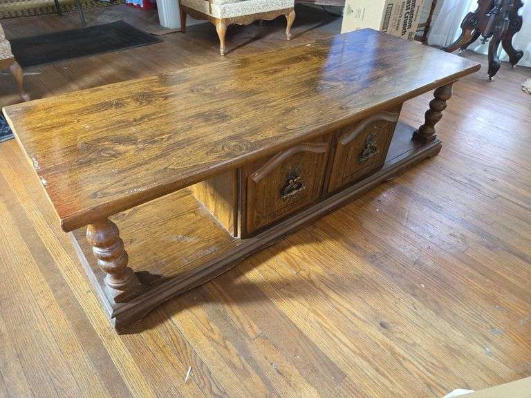 Wood Coffee Table with Storage Cabinets image
