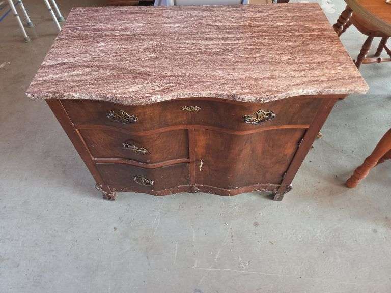 Wood Sideboard with Marble Top image