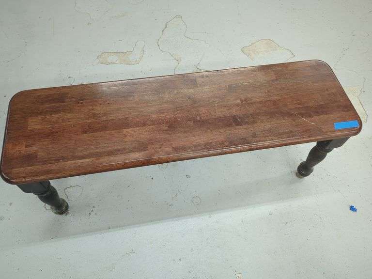 Wood Bench with Turned Legs image