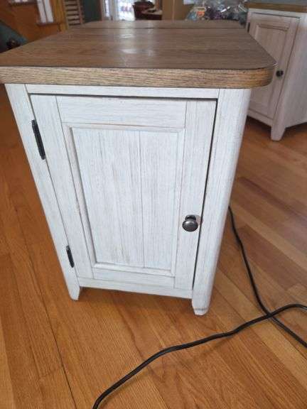End Table with Storage and USB Ports image