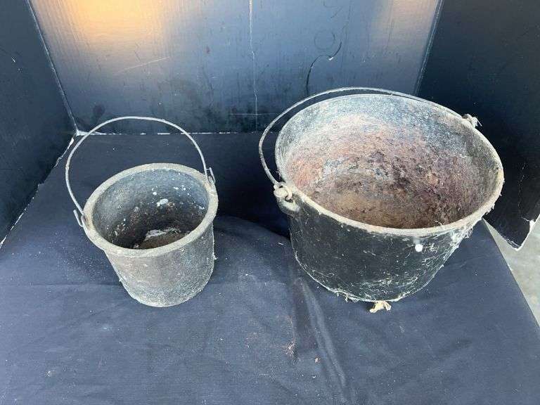 Pair of Cast Iron Pots with Handles image