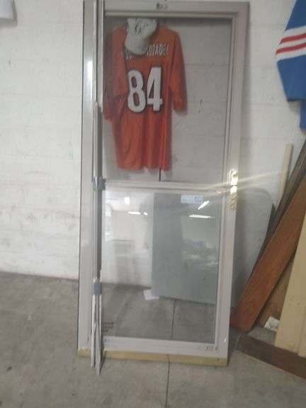 36 INCH STORM DOOR WITH SCREEN AND TRIM image
