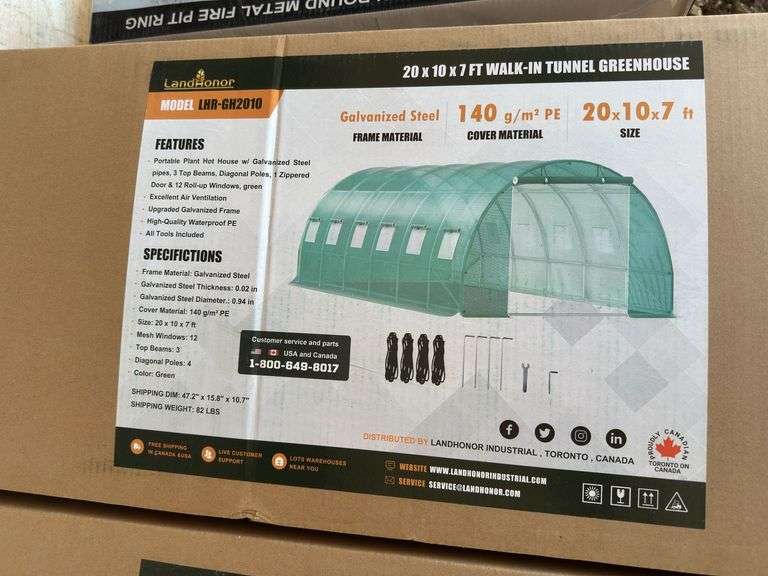 Shed- 20X10X7 Ft Walk-In Tunnel Greenhouse image