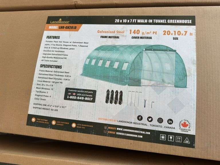 Shed- 20X10X7 Ft Walk-In Tunnel Greenhouse image