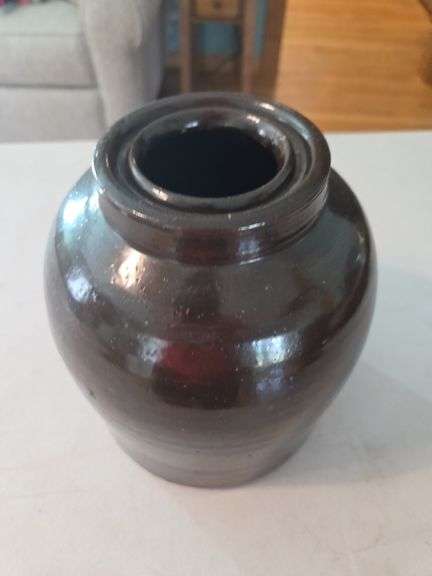 Dark Brown Stoneware Jar image