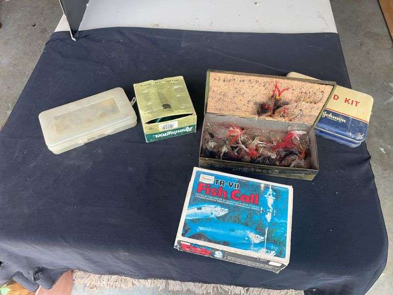 Fishing Lures, Flies, Sears Fish Call, First Aid Kit and Remington Ammo image