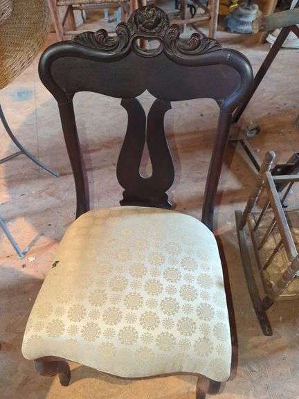 Ornate Floral Upholstered Dining Chair image