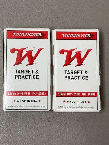 Two Boxes of Winchester 5.56mm M193 55 Grain FMJ Target & Practice Ammunition image