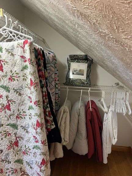 Assorted Bedding and Textiles Including Quilt Set image