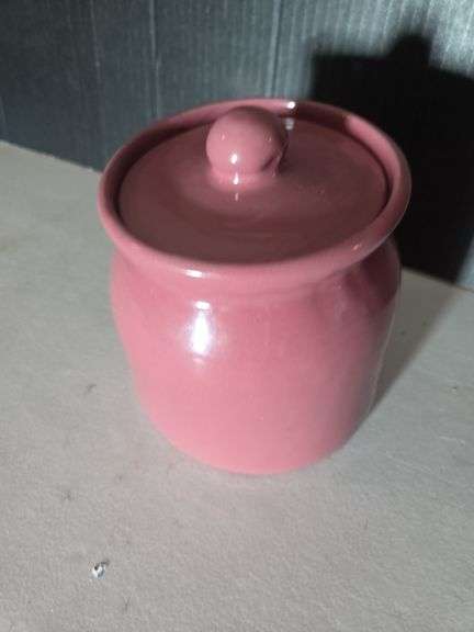 Small Pink Pottery Jar with Lid image
