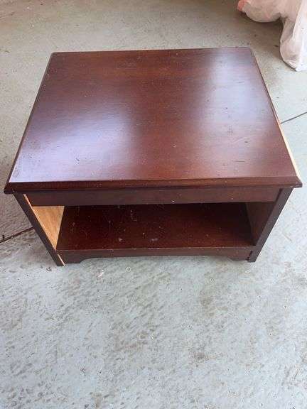 Small Square Brown Wood Side Table image