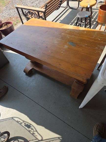 Wooden Dining Table with Pedestal Base image