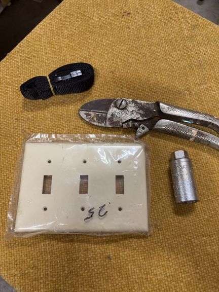 LIGHT COVER, GARDEN SNIPS, METAL SOCKET, AND BLACK STRAP image