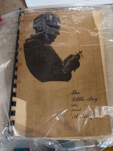 THE LITTLE BOY WHO FOUND A KNIFE.  FRONT COVER IS OFF.  STORY OF ERNEST WARTHER, MASTER CARVER.  SIGNED BY AUTHOR.  1953 image
