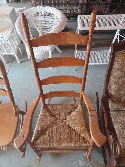 Wood Rocking Chair with Woven Seat image