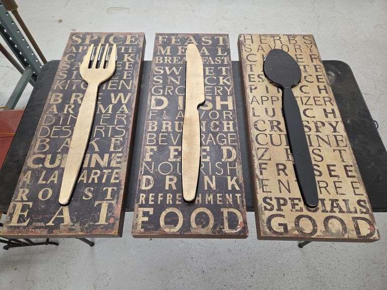 Decorative Kitchen Art - Utensil Theme - Set of 3 image