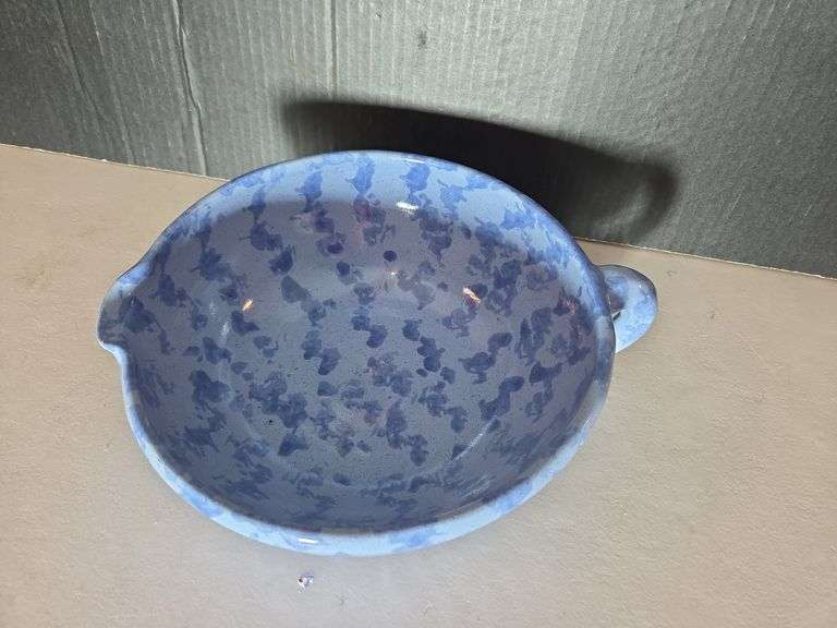 Speckled Blue Stoneware Bowl image