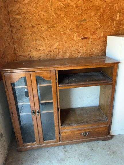 Wood and Glass Display Cabinet with Storage image