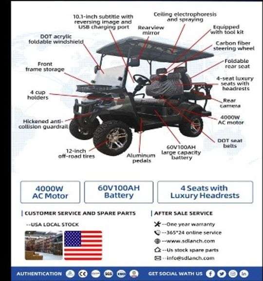 L4- Unassembled Electric Golf Cart image
