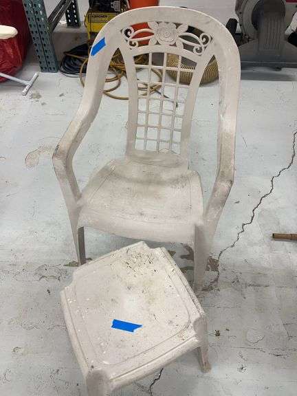 Plastic Patio Chair with Footstool image