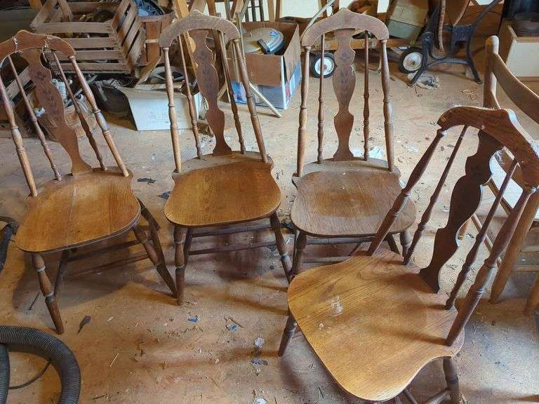 Set of Four Wood Chairs image
