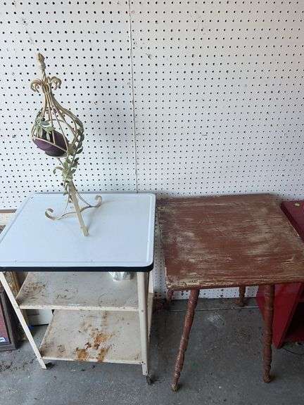 Pair of Side Tables with Metal Decorative Stand image