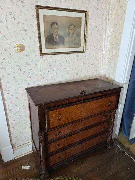 Wood Dresser with Picture Frame image