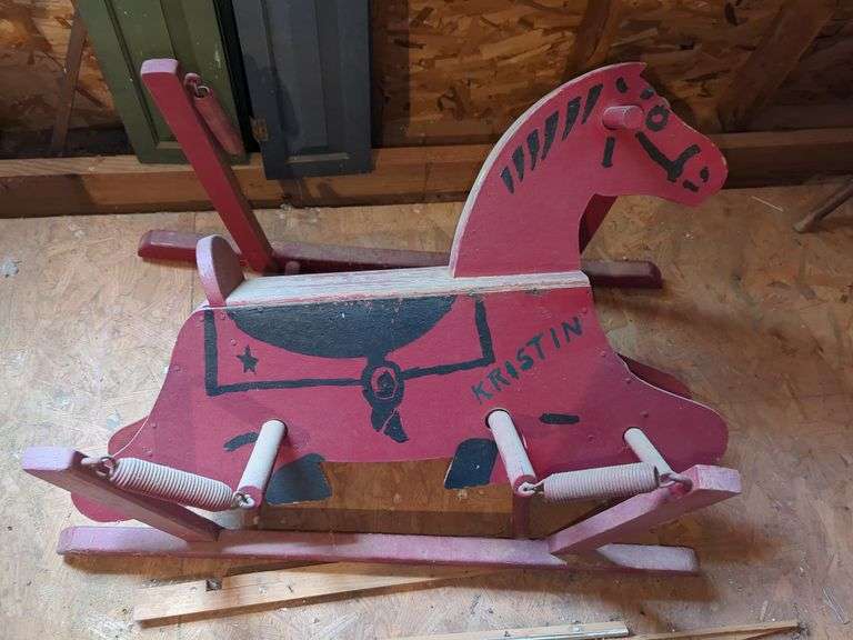 Wooden Rocking Horse Personalized with "Kristin" image