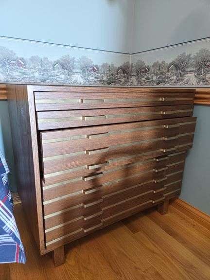 Mid-Century Modern Dresser with Brass Accents image