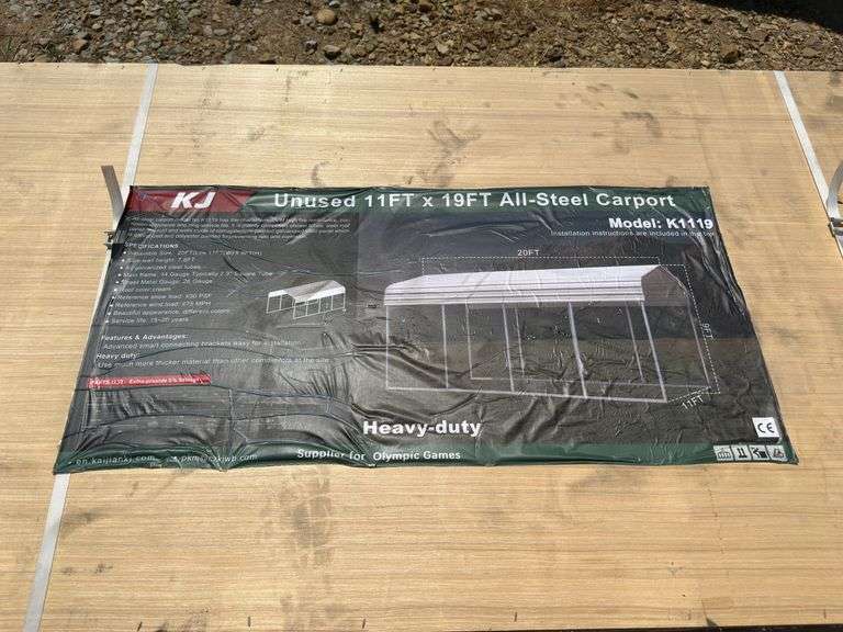 L7- Kj 11Ft X 19Ft All-Steel Carport, Model K1119 image